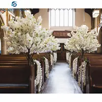 Centro de mesa de boda, árbol artificial de cerezo blanco