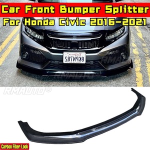 ชุดแต่งรอบคันสำหรับ Honda Civic SI Hatchback ปี 2016-2021 ชุดแต่งกันชนหน้า Honda Civic ลายคาร์บอนไฟเบอร์ สไตล์ Splitter อุปกรณ์ตกแต่งรถยนต์ - Product Image 1