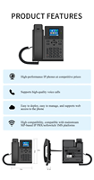 Téléphone IP SIP professionnel KS31 avec écran couleur rétroéclairé de 2,4 pouces, 2 comptes SIP, voix HD, VoIP, téléphone de bureau Linux pour centres d'appels