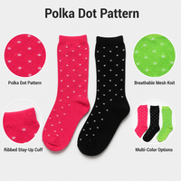 Chaussettes pour femmes à pois personnalisées OEM, chaussettes décontractées respirantes en maille tricotée avec bord côtelé, idéales pour le bureau, les fêtes ou comme cadeau