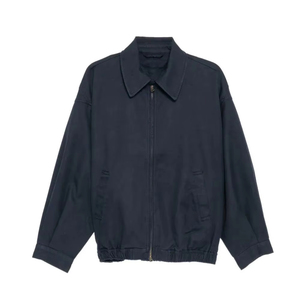 Chaqueta Leduo Personalizada para Mujer con Cierre y Dobladillo Elástico - Chaqueta de Trabajo Estilo Harrington Casual de Sarga de Algodón para Mujer - Product Image 1