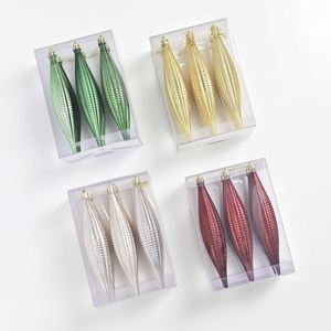 ลูกบอลคริสต์มาสพลาสติกทรงรีเคลือบสีพื้นขนาด 16 ซม. แบบแขวน ทำมือ คุณภาพสูง ทนทานต่อการแตกหัก ดีไซน์ทันสมัย - Product Image 1