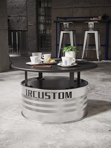 Table et Chaises de Baril Industriel Vintage et Fût d'Huile pour Mobilier de Salle de Sport, <span class=keywords><strong>Restaurant</strong></span> et Extérieur - Product Image 3