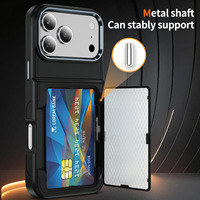 Casing HP 2-in-1 Multifungsi Desain Transparan Bahan TPU+PC untuk 16 Ponsel dengan Tempat Kartu
