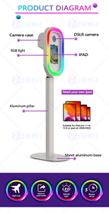 Machine <span class=keywords><strong>photomaton</strong></span> DSLR à <span class=keywords><strong>prix</strong></span> avantageux, <span class=keywords><strong>photomaton</strong></span> iPad, angle de tête réglable, kiosque à selfie iPad pour fête, <span class=keywords><strong>mariage</strong></span> - Product Image 3