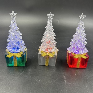 Vente flash - Ornements de Noël en acrylique LED en plastique de couleur personnalisée, 6*6*14,5 cm, décoration de table pour la maison et les fêtes - Product Image 2
