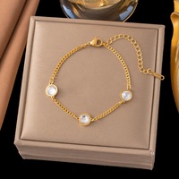 Bracelet gourmette en or SA Jewelry, acier inoxydable, zircon cubique transparent, serti géométrique, minimaliste, élégant, pour femmes, vente en gros, cadeau