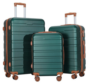 Black ABS Business Trip <strong>Travel</strong> Luggage Set 3PCS 20" 24" 28" Suitcase Bag <strong>With</strong> Spinner <strong>Wheels</strong> Customize OEM Logo PC Trolley <strong>Case</strong> - Product Image 2