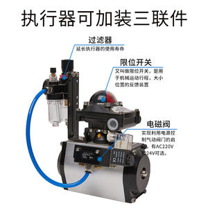 Actionneur pneumatique simple/double effet GT, démarreur de vanne papillon et à bille avec tête de cylindre à commande DA pour pièces pneumatiques - Product Image 4