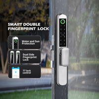 Serrure de porte numérique Entrée biométrique double face Contrôle par application étanche IP65 Serrure TT Clavier intelligent d'empreintes digitales