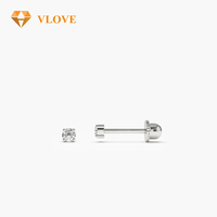 Pendientes de Diamantes con Engaste de Puntas Hechos a Mano, Joyería Personalizada VLOVE, Pendientes de Oro de 14K