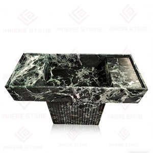 <span class=keywords><strong>Lavabo</strong></span> de Pedestal Rectangular de Mármol <span class=keywords><strong>Verde</strong></span> Alpi Acanalado, Personalizable, para Baños de Hoteles y Hogares - Product Image 4