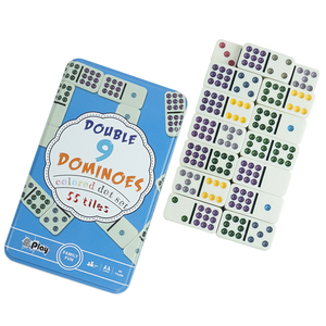 Bán Buôn Chuyên Nghiệp Đầy Màu Sắc Melamine ĐÔI 9 <span class=keywords><strong>Domino</strong></span> Với Hộp Thiếc - Product Image 2