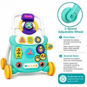 Poussette multifonctionnelle pour bébé, <span class=keywords><strong>trotteur</strong></span> d'apprentissage précoce avec cadre en plastique durable et jouets amusants - Product Image 3