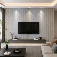 Panel Dinding PVC Tekstur Beton Abu-abu, Panel Cladding Dekoratif Interior Modern, Bahan Dekorasi Dinding Tahan Air