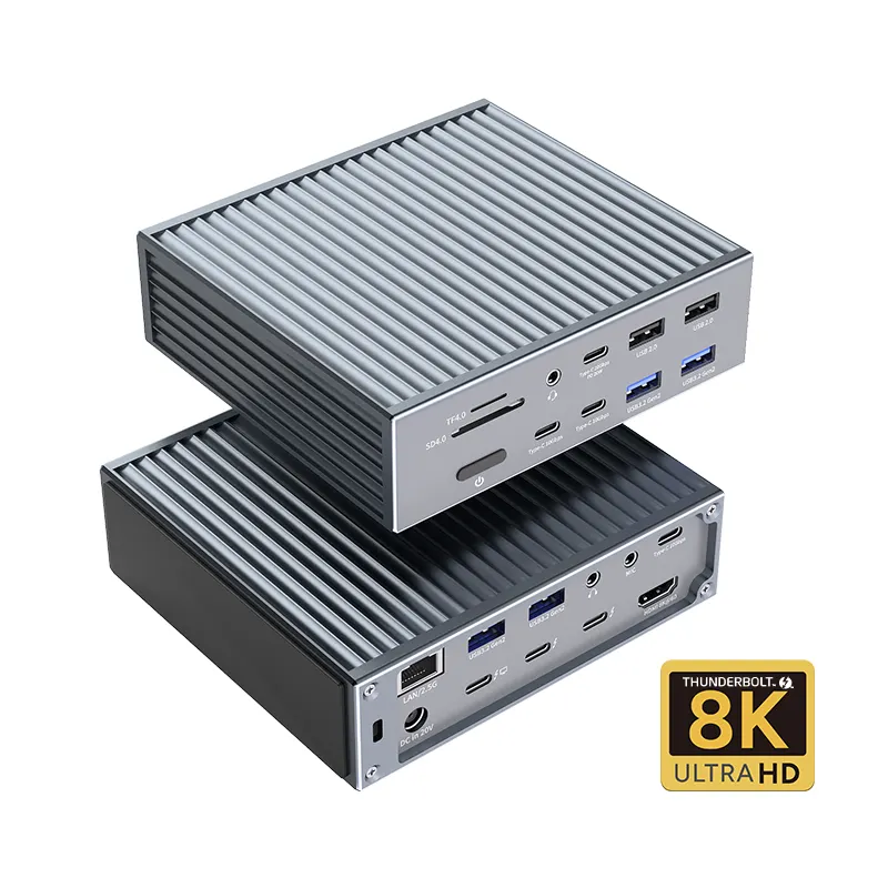 Thunderbolt 4 HDMI 8K 60Hz Docking Station USB4 40Gbps 20 multi port Type C PD rj45 HUB USB C 3.2 Gen 2 to laptop Multifunct Hub