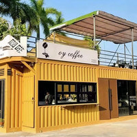 Kiosque de conteneur extensible Urban Pop-Up Magasin d'alimentation mobile avec revêtement en bambou résistant au feu Expédition facile