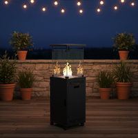 Haute Qualité Portable Carré Propane Foyer Extérieur Patio Terrasses CE Certifié Acier Options Électriques LPG Patio Heater