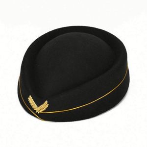 Stewardess <b>Beret</b> Hat for Women Silk Screen Printed Formal Uniform Four Seasons Use Adjustable Fit Party Cosplay Costume - Product Image 3