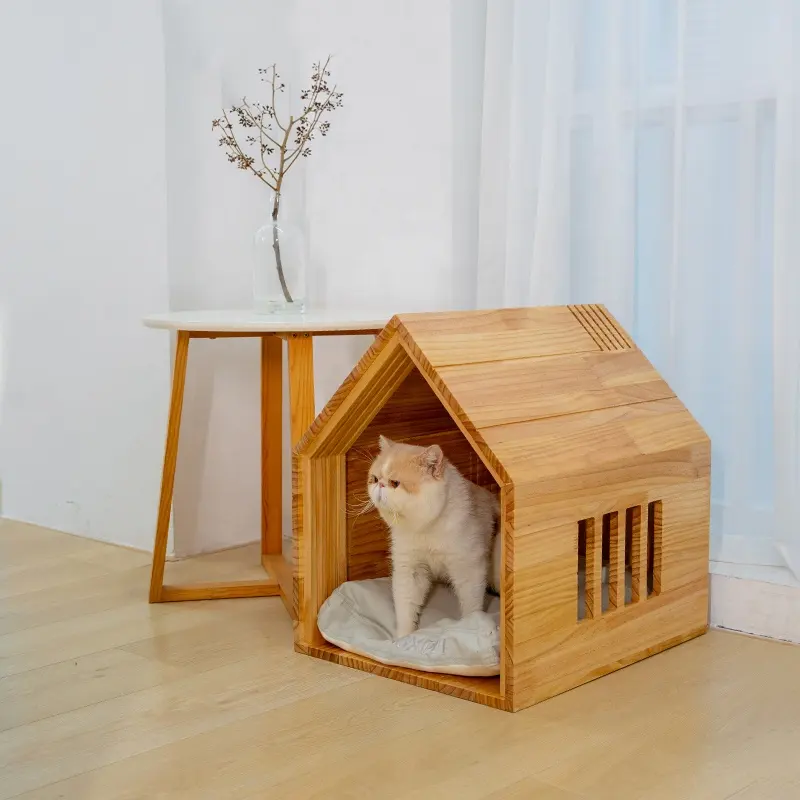 子犬ペットベッド小型犬の巣キティ猫の家木製高品質カスタマイズ洞窟コンドミニアム耐久性のあるコテージヴィラ