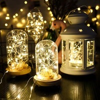 LED Batteriebetriebene Weihnachts-Kupferdraht-Lichterkette Warmweiß Weihnachtliche Dekorative Beleuchtung