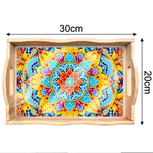 new arrival diamond painting mandala design food plate handmade decoration craft