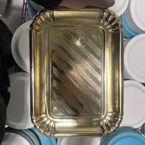 Prix de gros Bac papier or Assiettes papier <span class=keywords><strong>carton</strong></span> jetables Assiettes à <span class=keywords><strong>dessert</strong></span> dorées - Product Image 6