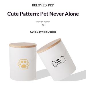 Hazır El Yapımı Seramik Evcil Hayvan Anıt Urnları Kedi Köpek Cenazeleri için Dekoratif Tasarımlı Mühürlü Küllük - Product Image 4