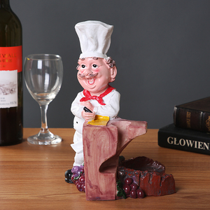 Support à vin créatif pour chef, statue de cuisinier décorative en résine, porte-gobelet, porte-bouteille, accessoire artisanal pour <span class=keywords><strong>bar</strong></span> à domicile - Product Image 3