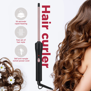 <span class=keywords><strong>Fer</strong></span> à friser électrique fin en aluminium Pritech 3/8 pouce, <span class=keywords><strong>petit</strong></span> baril, ultra fin, <span class=keywords><strong>fer</strong></span> à friser professionnel, baguette à friser fine - Product Image 5