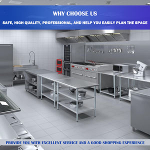 Heavy Duty Stainless Steel 201/304 Kitchen Work Table Easy Clean Utility Station Commercial Catering <strong>Restaurant</strong> Hotel - Product Image 5