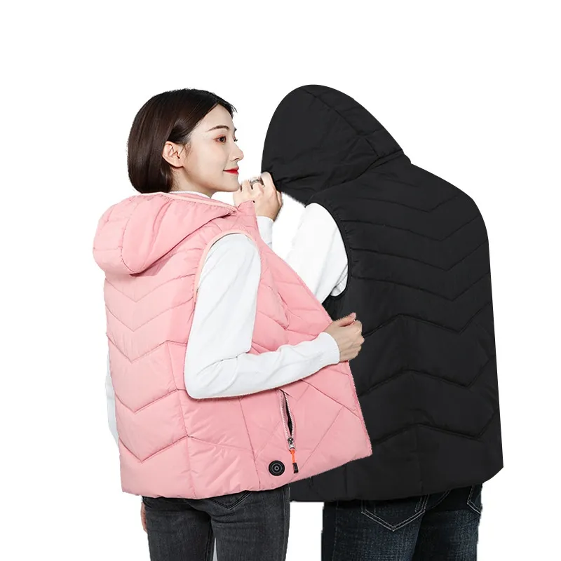 Cặp vợ chồng mới phong cách Trọng lượng nhẹ ngoài trời cách nhiệt mặc pin Powered nước nóng vest cho phụ nữ