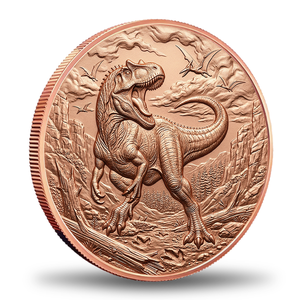 Moneda de Cobre Coleccionable de Allosaurus, 1 oz, 999 Puro, Alto Relieve 3D, Depredador Feroz, Dinosaurio Jurásico Prehistórico - Product Image 2