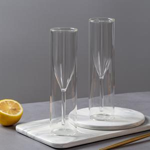 Verre à cocktail/vin en borosilicate <span class=keywords><strong>de</strong></span> haute qualité, verre à pied, verre à <span class=keywords><strong>champagne</strong></span> créatif transparent à double paroi - Product Image 4