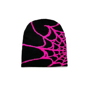 Bonnet tricoté unisexe chaud d'hiver, nouveau bonnet <span class=keywords><strong>en</strong></span> coton brodé d'un <span class=keywords><strong>araignée</strong></span> de dessin animé, bonnets skullies, cadeaux pour garçons - Product Image 4