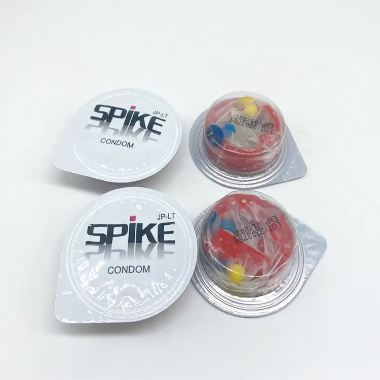 Fabrik direkt liefern OEM Super Spike Kondom Sex anpassen Logo männliche Silikon Spike gepunktete Kondom