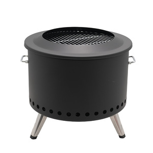 Fire Pit 24-Inch Dual Burning Smokeless Portable Outdoor Wood Fired Heater With Log Grate Tripod Folding Design - Product Image 2