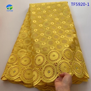 Dentelle de voile <span class=keywords><strong>suisse</strong></span> simple pur coton 5yards tissu de dentelle <span class=keywords><strong>suisse</strong></span> africaine tissu de dentelle de fête - Product Image 3