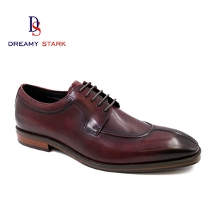 Chaussures habillées pour hommes en cuir véritable de haute qualité, faites à la main, avec surpiqûres, design bicolore, logo personnalisé, marque originale, confortables pour l'automne - Product Image 1