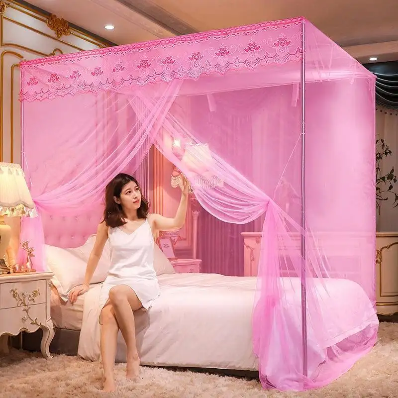 Palace Faltbare Erwachsene Moskito netz Zelt Tragbare Klapp Moskito netz für Bett King Canopy Betten mit Halterung Ständer