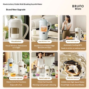 BRUNO Machine à lait de soja entièrement automatique, mixeur haute vitesse visible pour la maison, petit appareil tout-en-un à commande tactile 1000W avec fonction de maintien au chaud, mini - Product Image 3