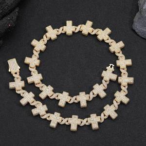 Stylish Flip Cover Cross Maple Leaf Chain Trendy Versatile Zircon Necklace <b>Men</b> High End Jewelry Set - Product Image 5