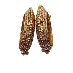 Trending <b>Gold</b> Plated Brass Metal <b>Bangles</b> <b>Set</b> High Quality Cheap Prices for Women and Girls - Product Image 1
