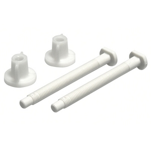 Tornillos blancos para asiento de inodoro con tuercas de mariposa para Etna, 8 cm de ancho, 6 cm de altura - Product Image 1