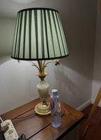 Lampe de table en laiton massif, style rétro américain, lampe de chevet de luxe, abat-jour en tissu écologique, alimentation secteur