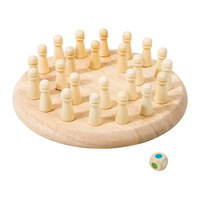 Jeu de mémoire en bois coloré, jouet d'entraînement cérébral pour tout-petits, échecs éducatifs préscolaires