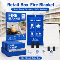 Couverture anti-feu en fibre de verre 1m x 1m certifiée CE, avec languettes de traction, sans désordre, pour la sécurité incendie en cuisine
