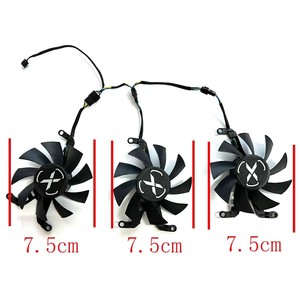 พัดลมระบายความร้อน4Pin 75มม. สำหรับ XFX AMD Radeon RX 6650XT OC V2การ์ดจอ RX6600 XT พัดลม T128015SM <span class=keywords><strong>RX6500XT</strong></span> RX6600XT goc PU - Product Image 2