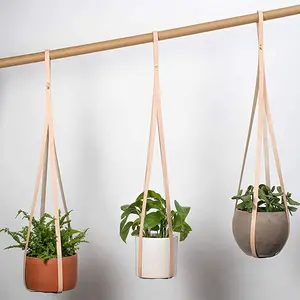 Leather Rope Modern Hanging PlanterためIndoor Plants