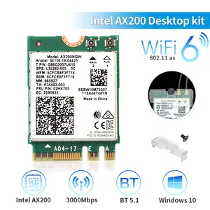 WiFi 6 듀얼 밴드 3000Mbps 무선 카드 AX200NGW BT 5.2 M.2 wifi 모듈 802.11ax Wifi 6 동글